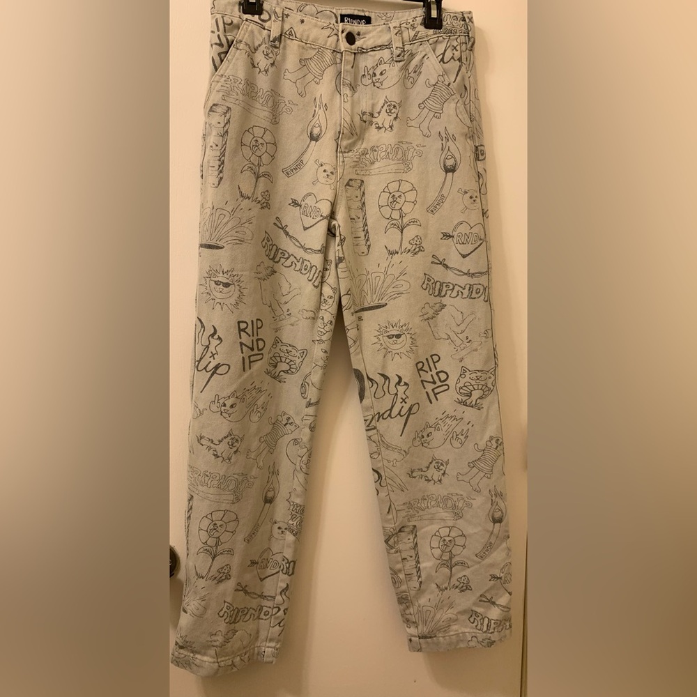 Ripndip Gray Graphic Straight Jeans